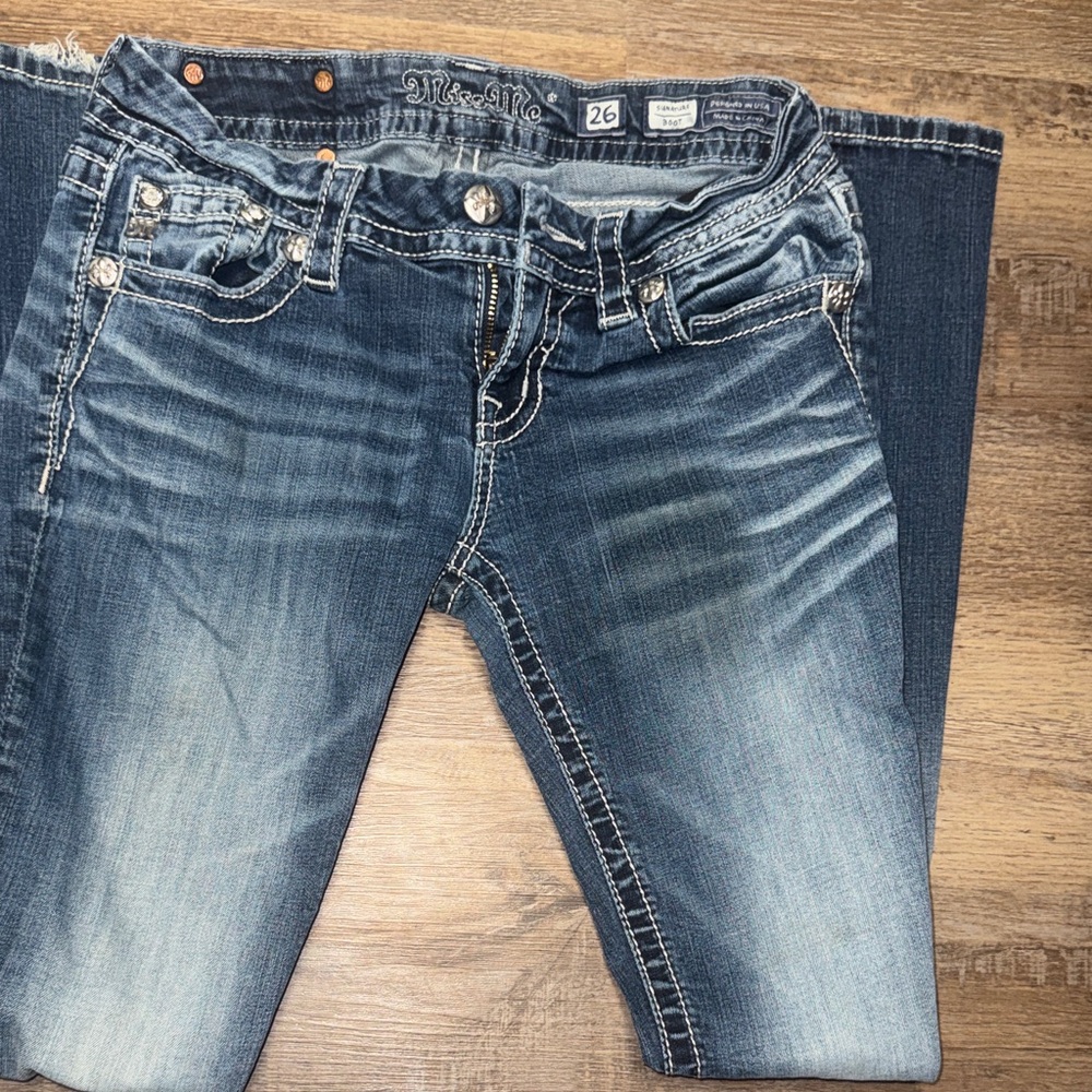 Miss Me Distressed Blue Boot Cut Jeans